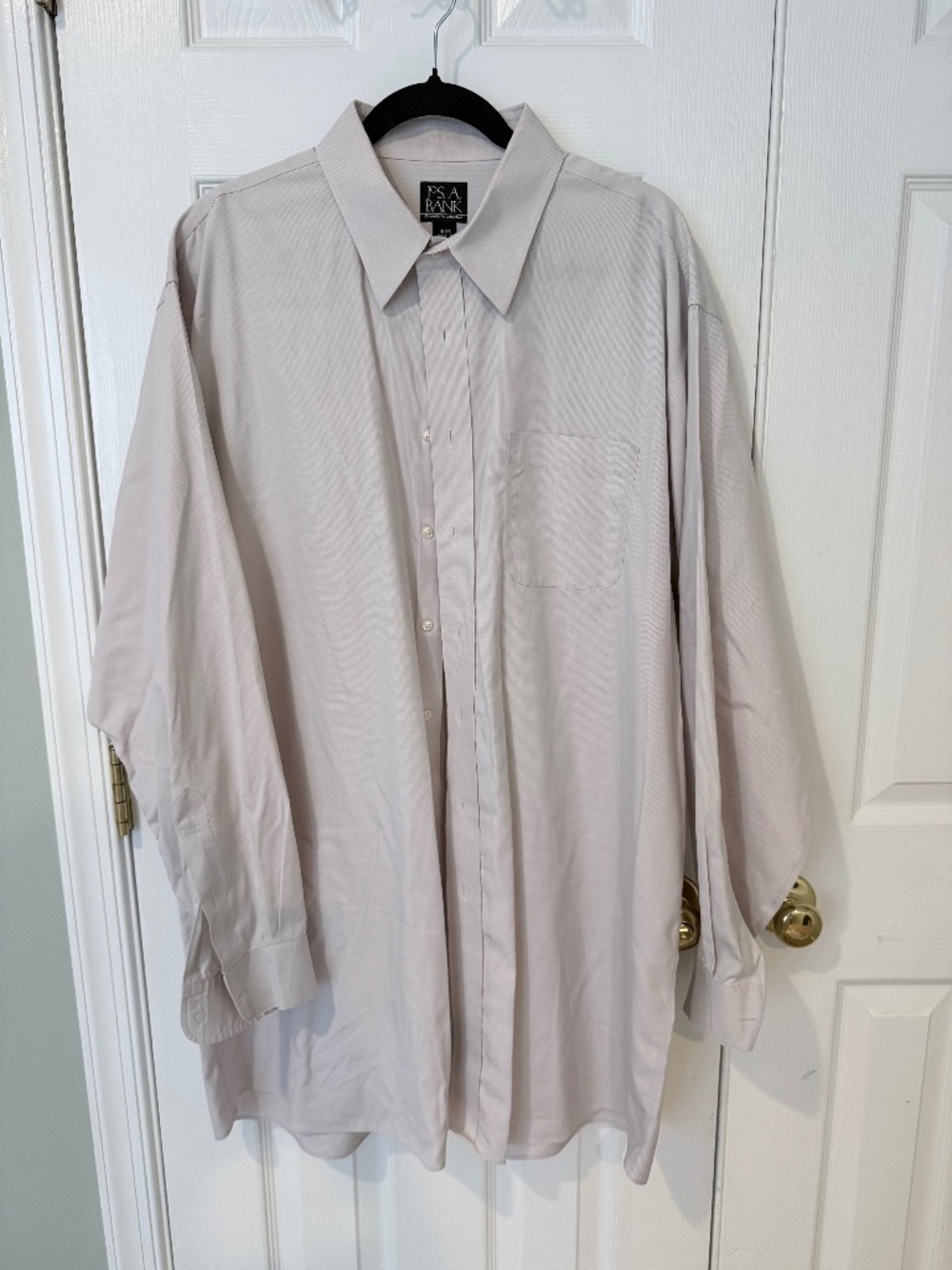 Jos A Bank Traveler Dress Shirt Tan Size 18